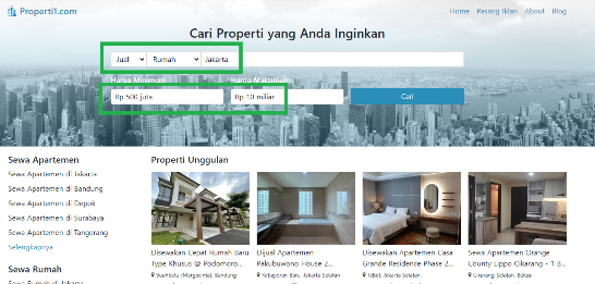 Pencarian Rumah di Properti1